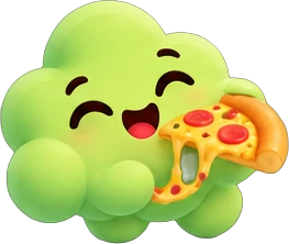 Fey croque une part de pizza